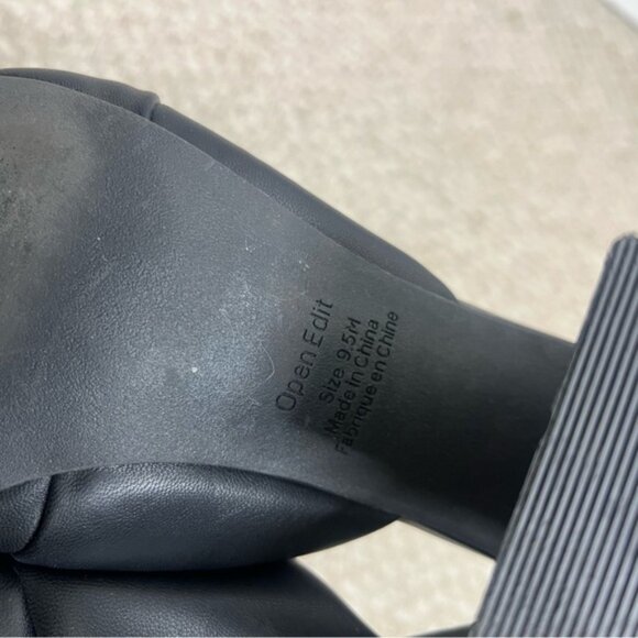 Open Edit Cora Black Block Heel Slide Sandals size 9.5 - Picture 5 of 9